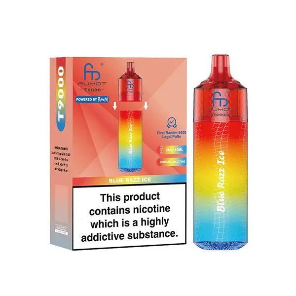 Buy R&M Fumot T9000 Prefilled Vape Pack of 5 - Blue Razz Ice