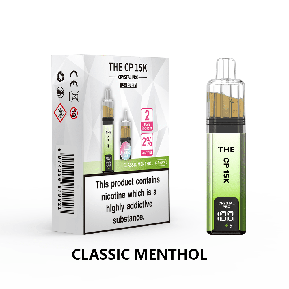 Buy The Crystal Pro CP 15k Prefilled Pod Vape Box of 5 - Classic Menthol