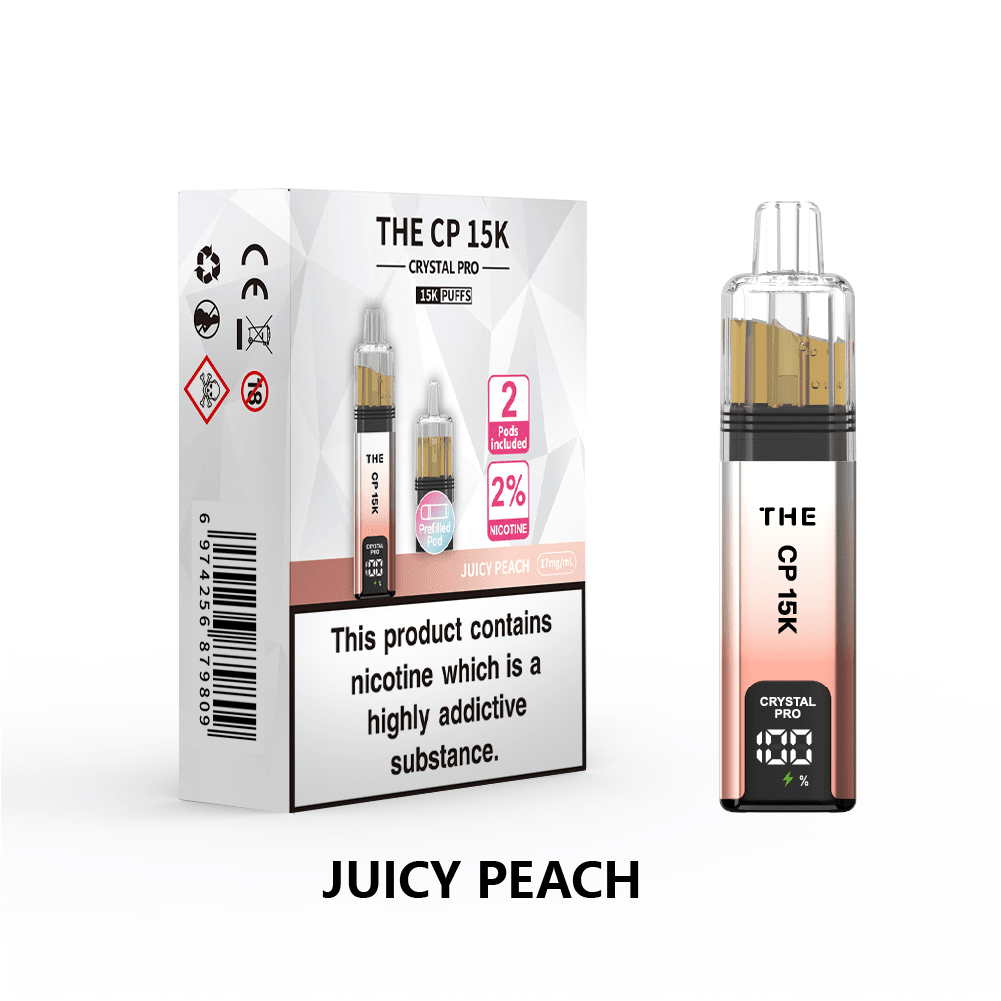 Buy The Crystal Pro CP 15k Prefilled Pod Vape Box of 5 - Juicy Peach