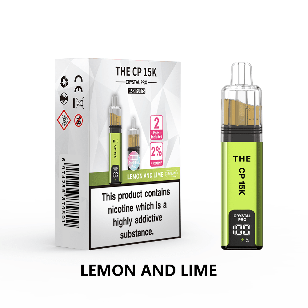 Buy The Crystal Pro CP 15k Prefilled Pod Vape Box of 5 - Lemon & Lime