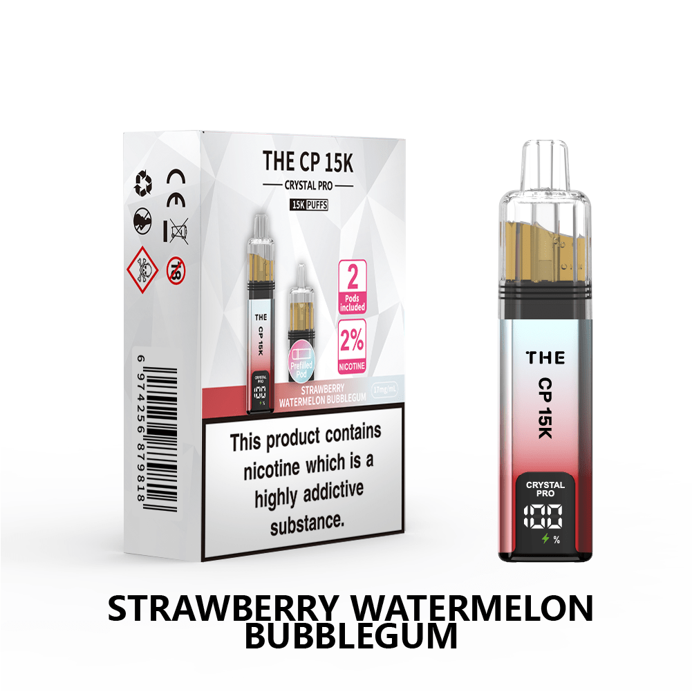 Buy The Crystal Pro CP 15k Prefilled Pod Vape Box of 5 - Strawberry Watermelon Bubble Gum