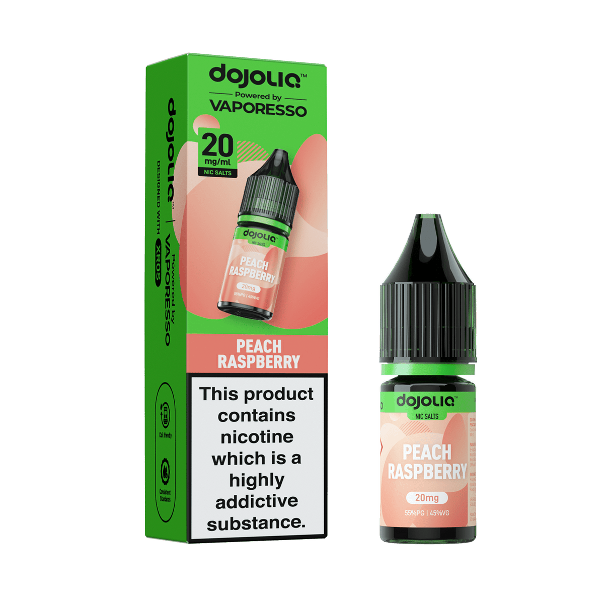 Buy Vaporesso Dojo Liq 10ml Nic Salt Box of 10 - Peach Raspberry