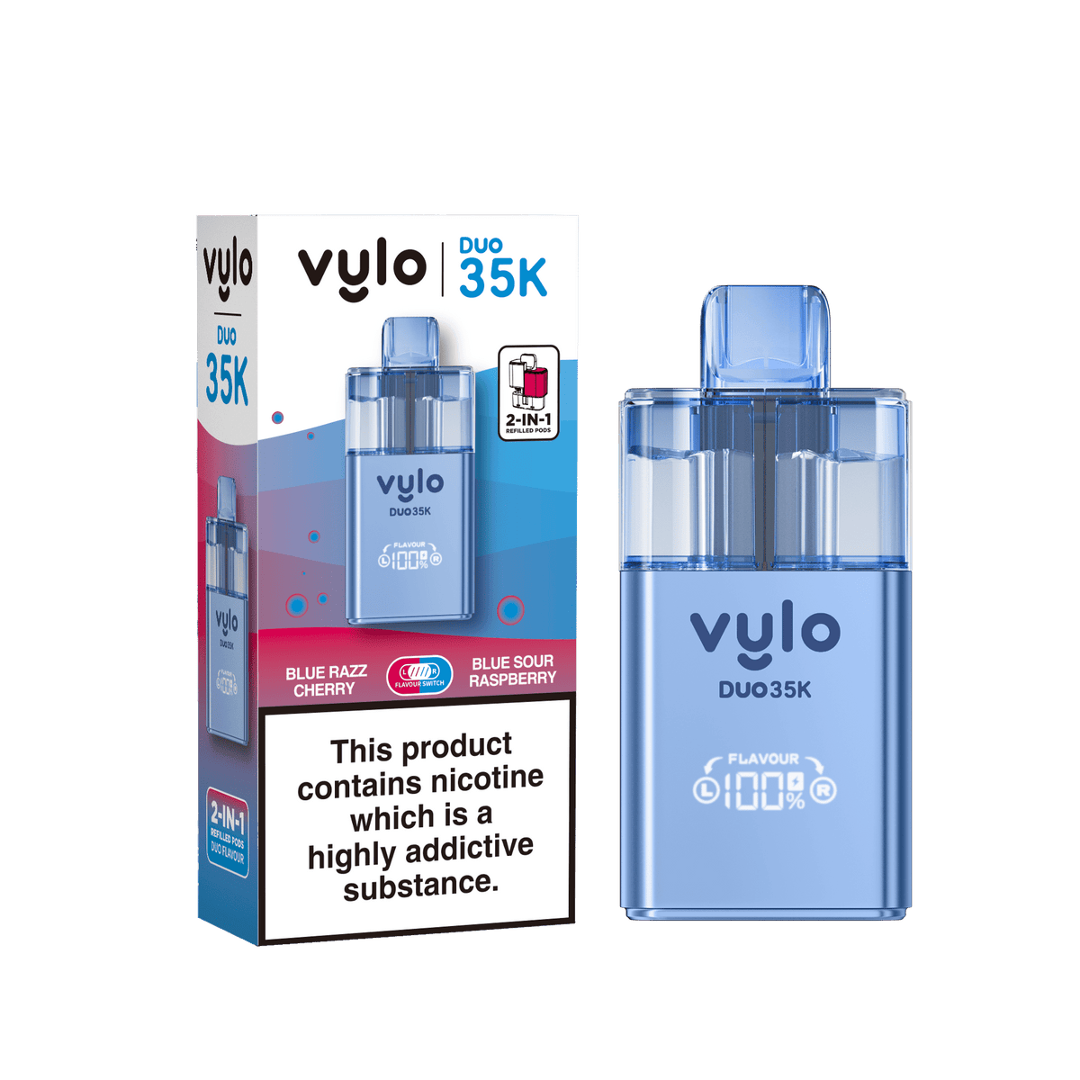Buy Vylo Duo 35k Prefilled Pod Kit Box of 5 - Blue Razz Cherry/Blue Sour Raspberry