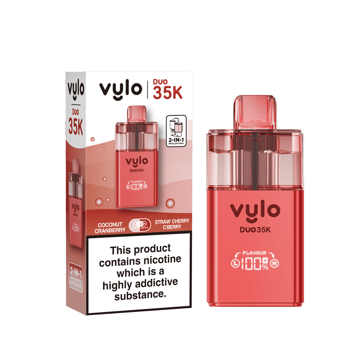 Buy Vylo Duo 35k Prefilled Pod Kit Box of 5 - Coconut Cranberry/Straw' Cherry C'Berry