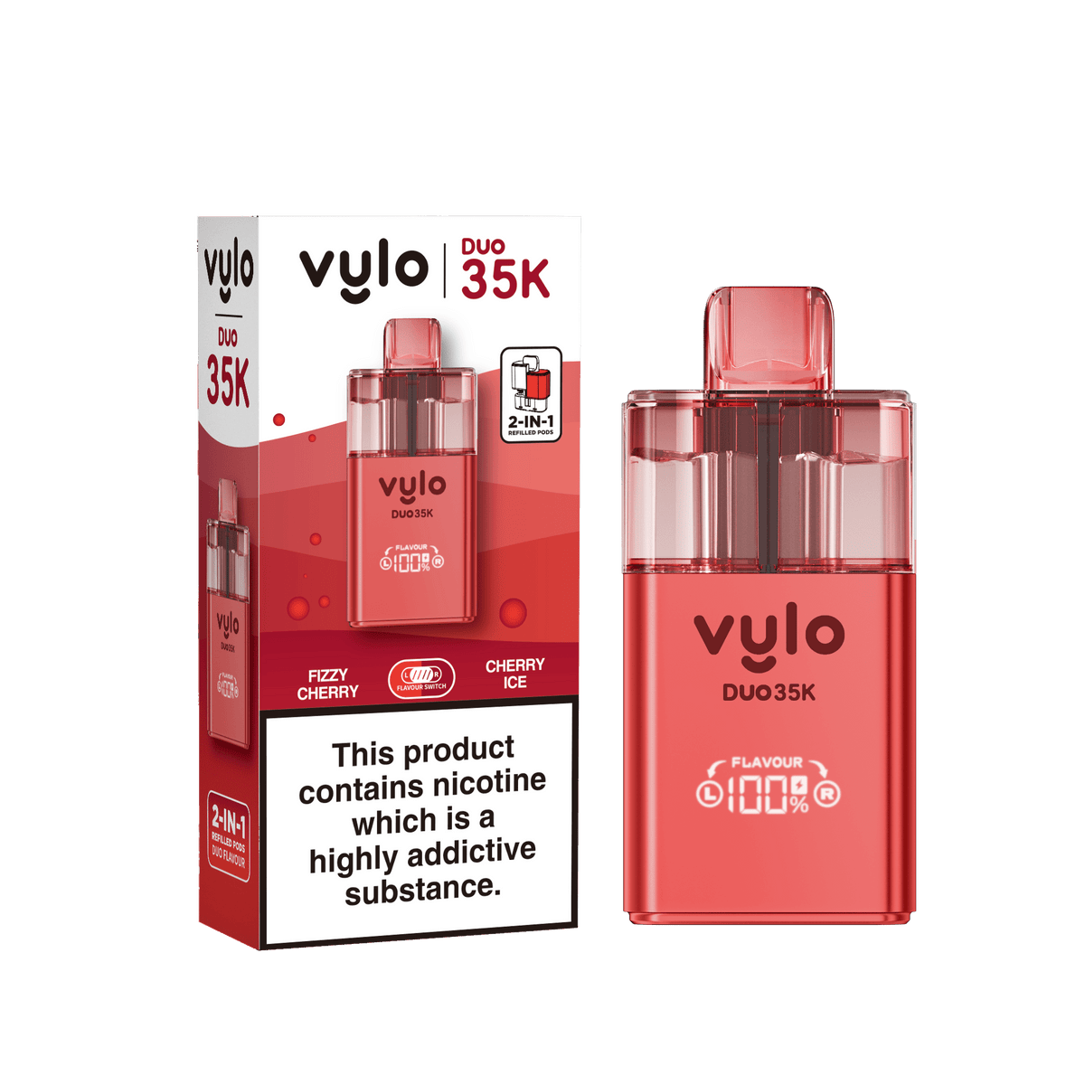 Buy Vylo Duo 35k Prefilled Pod Kit Box of 5 - Fizzy Cherry/Cherry Ice