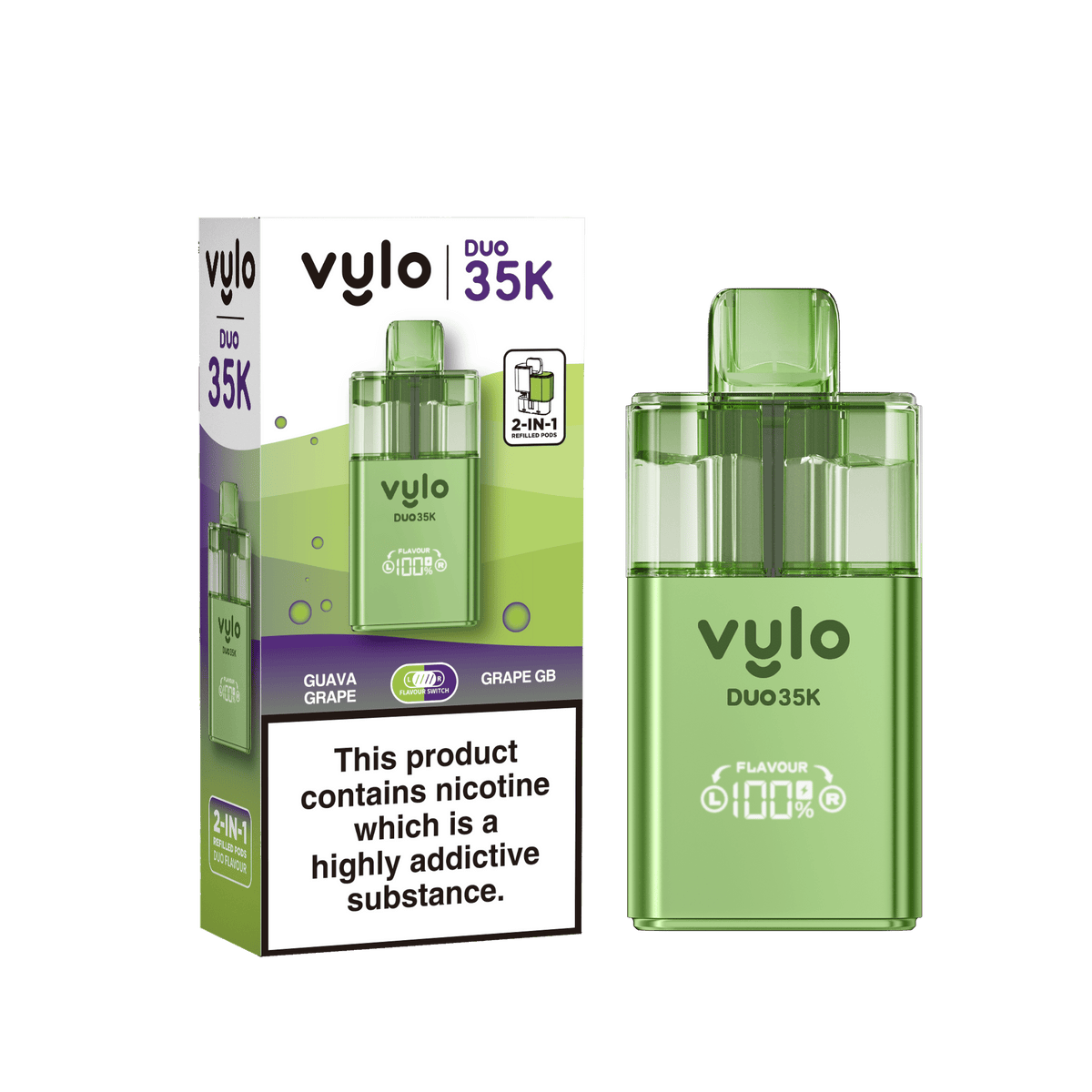 Buy Vylo Duo 35k Prefilled Pod Kit Box of 5 - Guava Grape/Grape GB