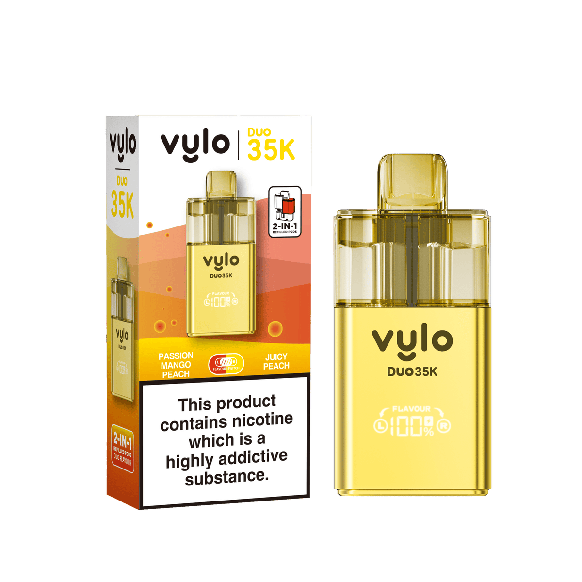 Buy Vylo Duo 35k Prefilled Pod Kit Box of 5 - Passion Mango Peach/Juicy Peach
