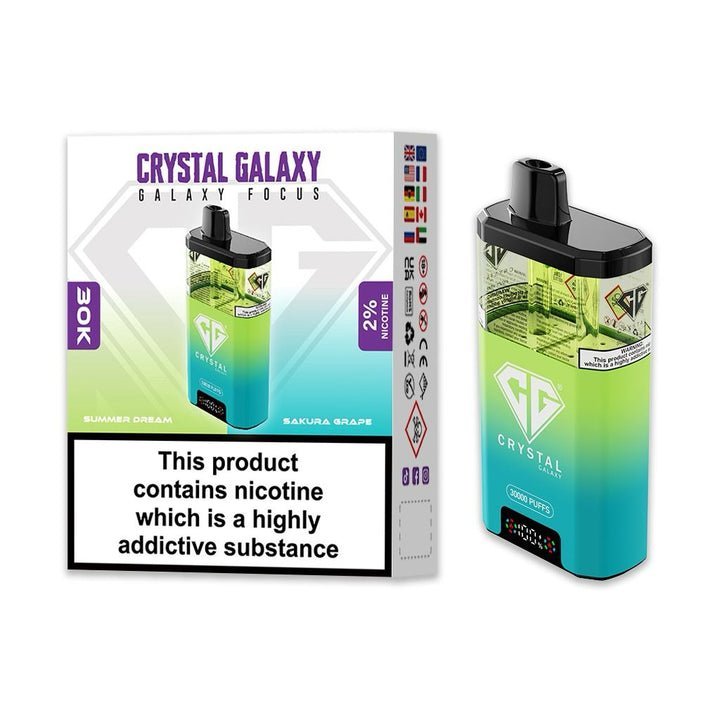 Crystal Galaxy Focus 30k Disposable Vape Pack of 5 - Best Vape Wholesale