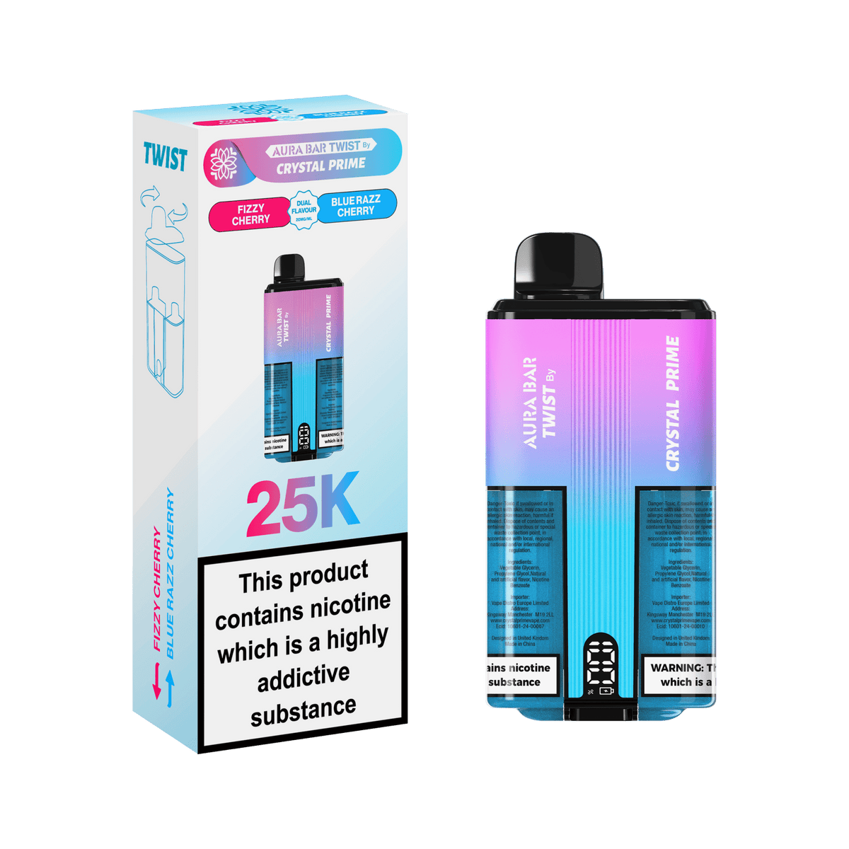 Crystal Prime Twist 25000 Disposable Vape Box of 5 - Best Vape Wholesale