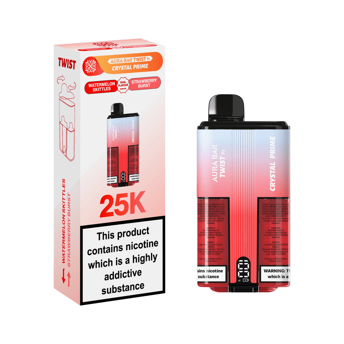 Crystal Prime Twist 25000 Disposable Vape Box of 5 - Best Vape Wholesale