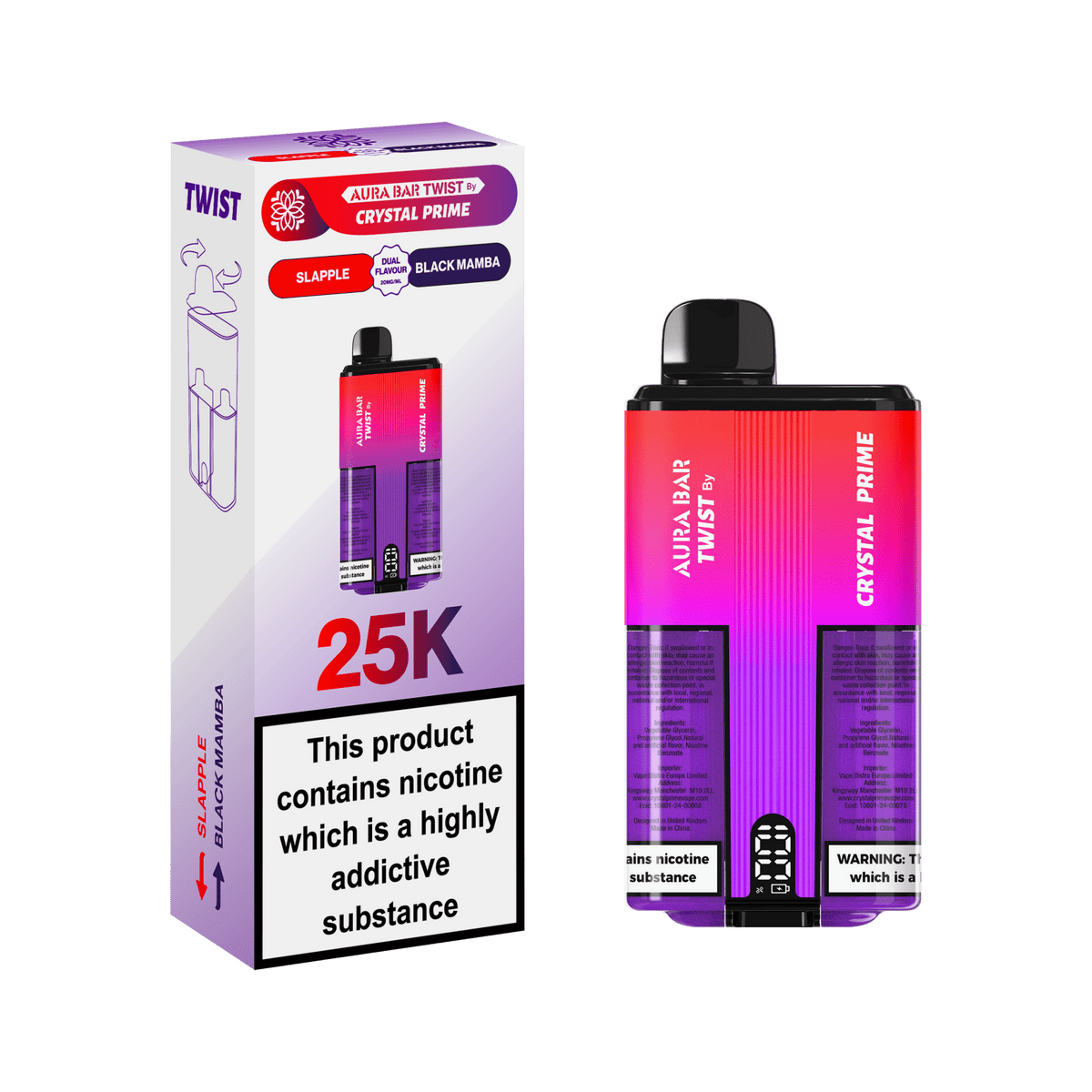 Crystal Prime Twist 25000 Disposable Vape Box of 5 - Best Vape Wholesale