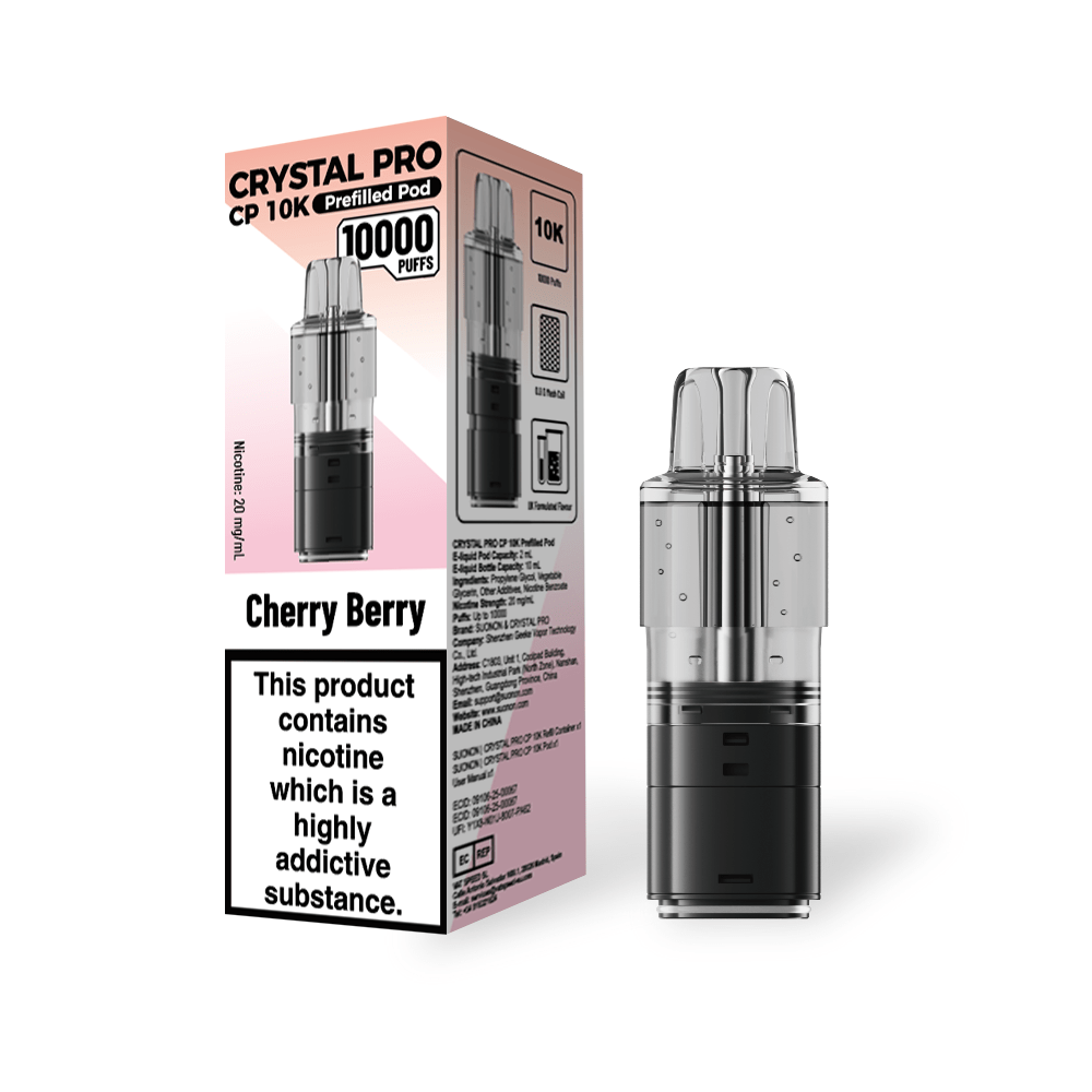 Buy Crystal Pro CP 10k Replacement Pods Box of 5 - Cherry Berry