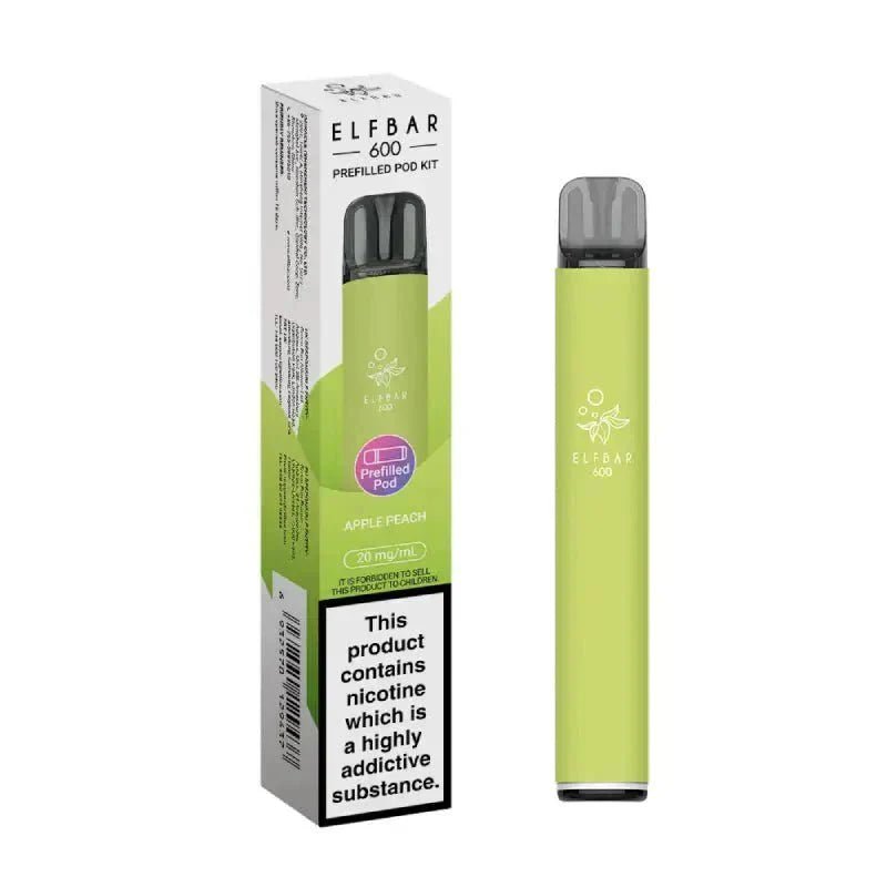 Buy Elf Bar 600 Prefilled Pod Kit Box of 10 - Apple Peach