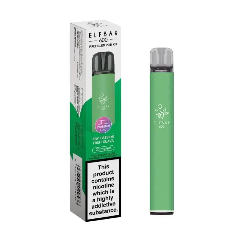 Buy Elf Bar 600 Prefilled Pod Kit Box of 10 - Kiwi Passionfruit Guava