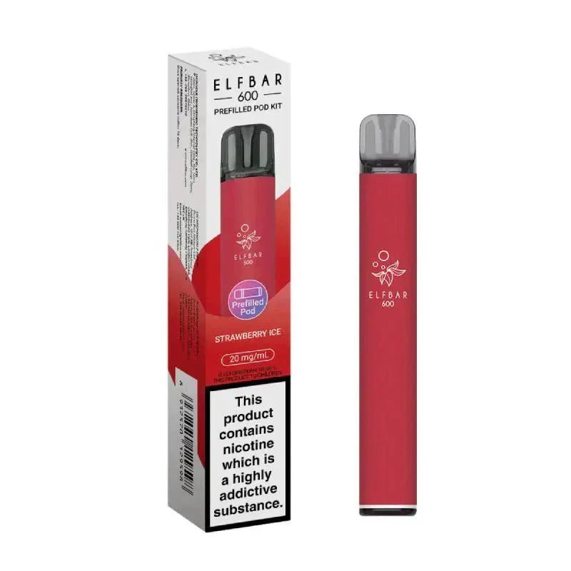 Buy Elf Bar 600 Prefilled Pod Kit Box of 10 - Strawberry Ice