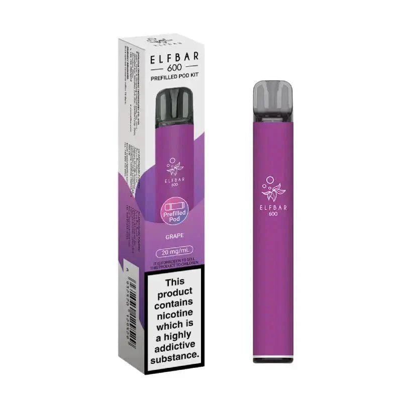 Buy Elf Bar 600 Prefilled Pod Kit Box of 10 - Grape