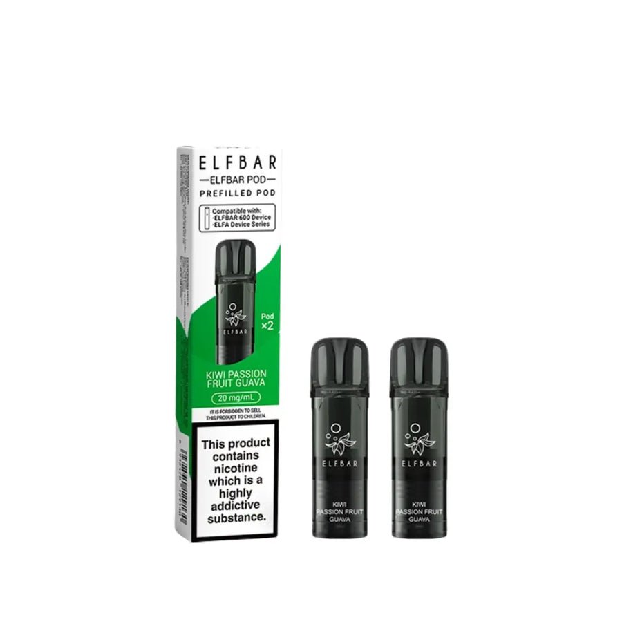 Buy Elf Bar 600 Prefilled Replacement Pods Pack of 10 - Kiwi Passionfruit Guava
