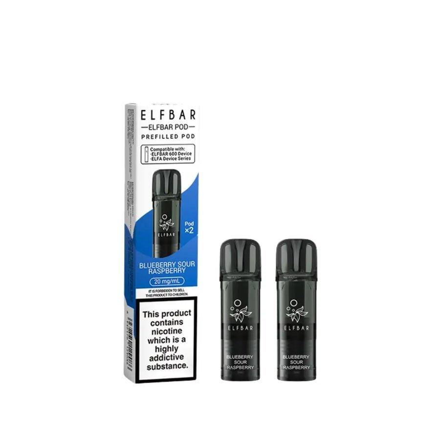 Buy Elf Bar 600 Prefilled Replacement Pods Pack of 10 - Blue Sour Raspberry