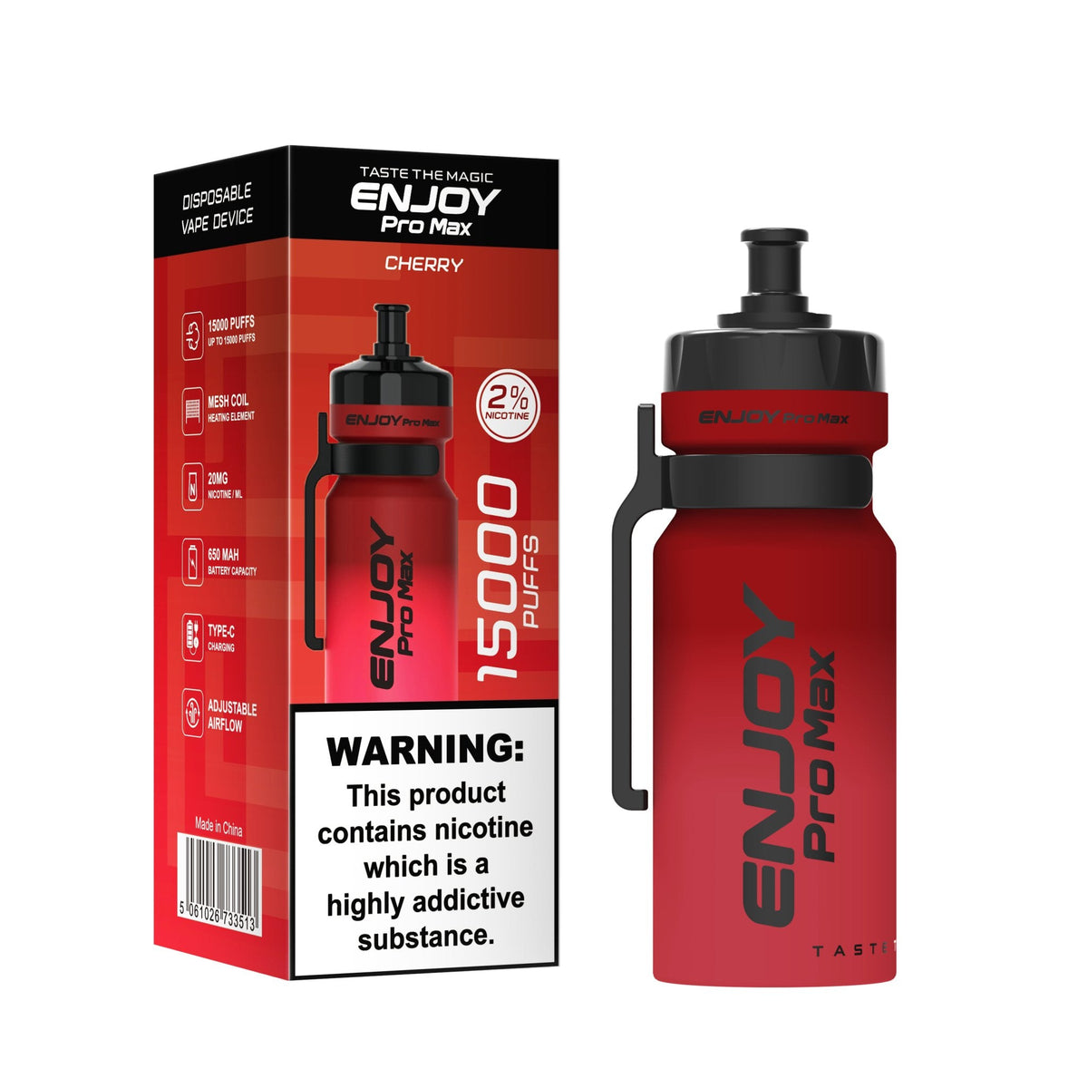Buy Enjoy Pro Max 15000 Puffs Disposable Vape Device Box of 10 - Cherry
