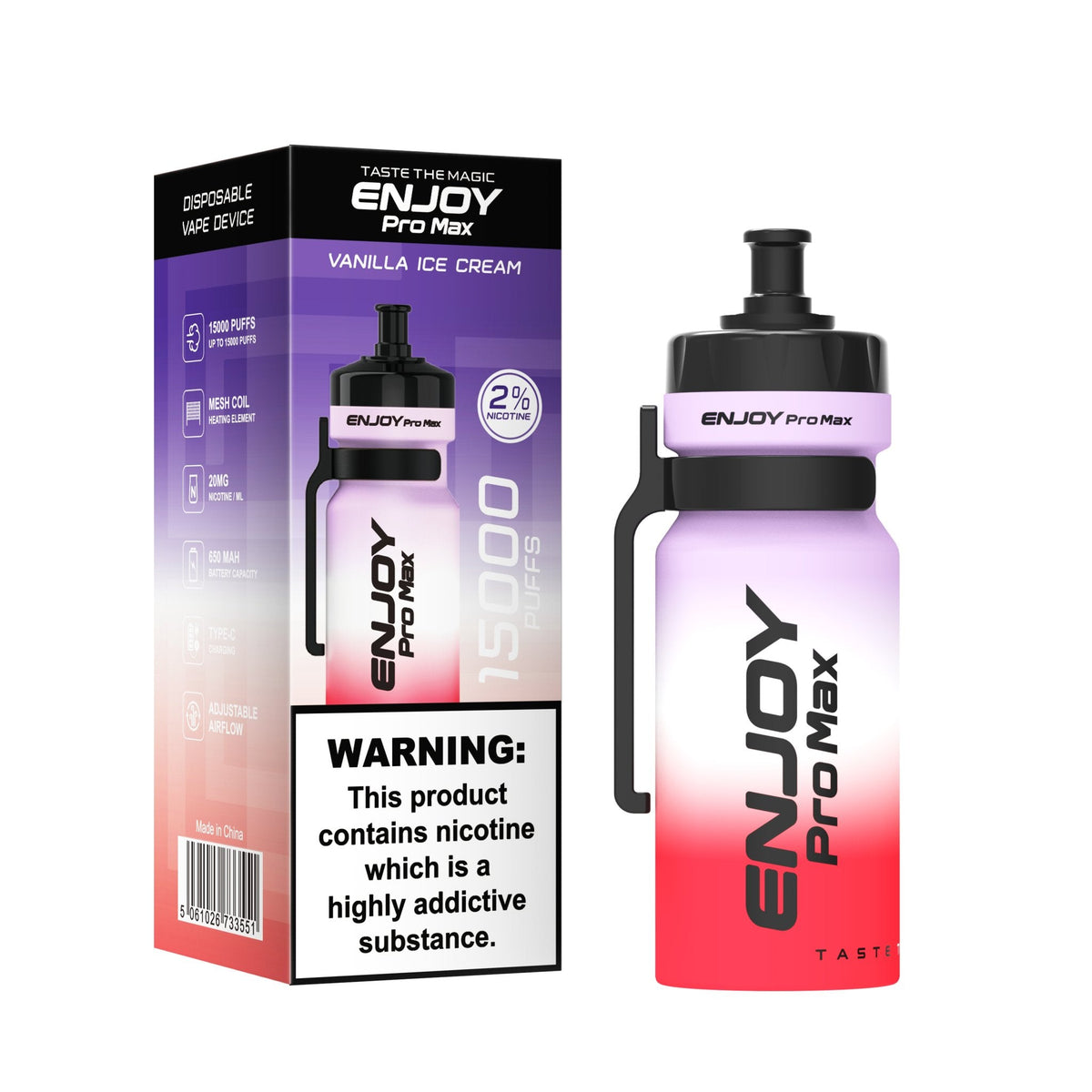 Buy Enjoy Pro Max 15000 Puffs Disposable Vape Device Box of 10 - Vanilla Ice Cream