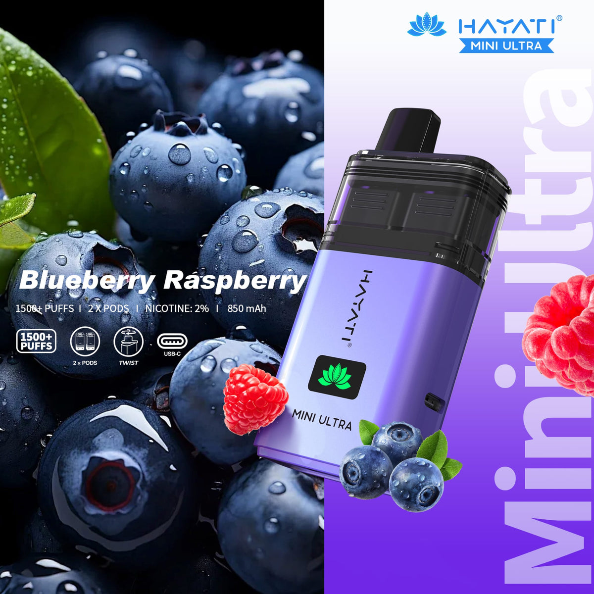 Hayati Mini Ultra 1500 Disposable Vape Box of 5 - Best Vape Wholesale