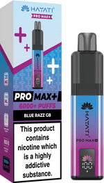 Buy Hayati Pro Max+ 6000 Vape Kit Box of 5 - Blue Razz GB