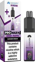 Buy Hayati Pro Max+ 6000 Vape Kit Box of 5 - Summer Dream