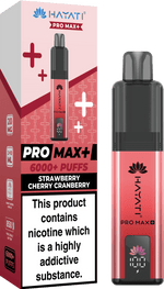 Buy Hayati Pro Max+ 6000 Vape Kit Box of 5 - Strawberry Cherry Cranberry