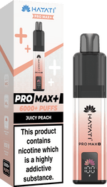 Buy Hayati Pro Max+ 6000 Vape Kit Box of 5 - Juicy Peach