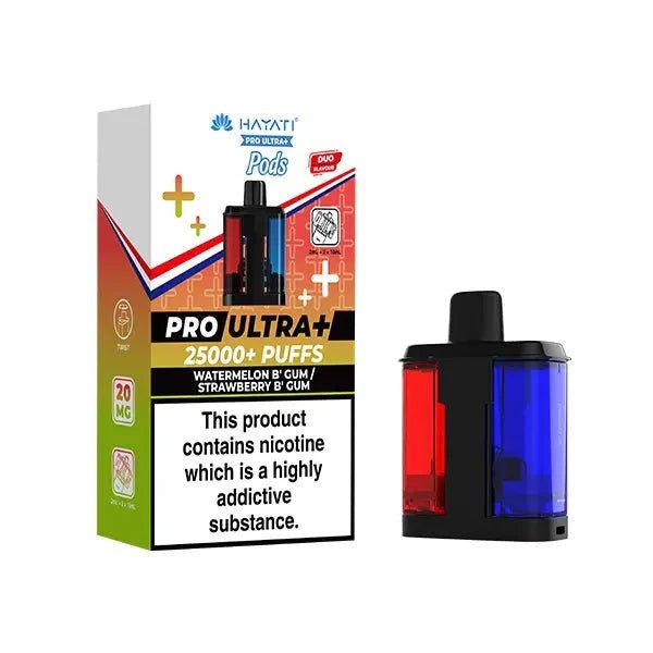 Buy Hayati Pro Ultra Plus 25000 Replacement Pods Pack of 5 - Watermelon B' Gum / Strawberry B' Gum