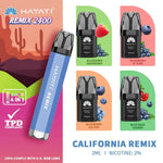 Buy Hayati Remix 2400 Puffs 4 in 1 Disposable Vape Pod Kit Box of 5 - California Remix