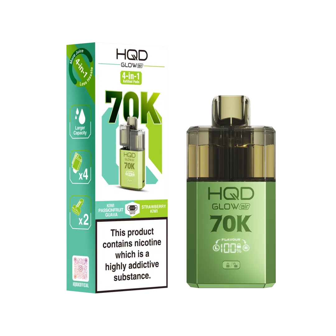 HQD Glow Air 70K Prefilled Vape Box of 5