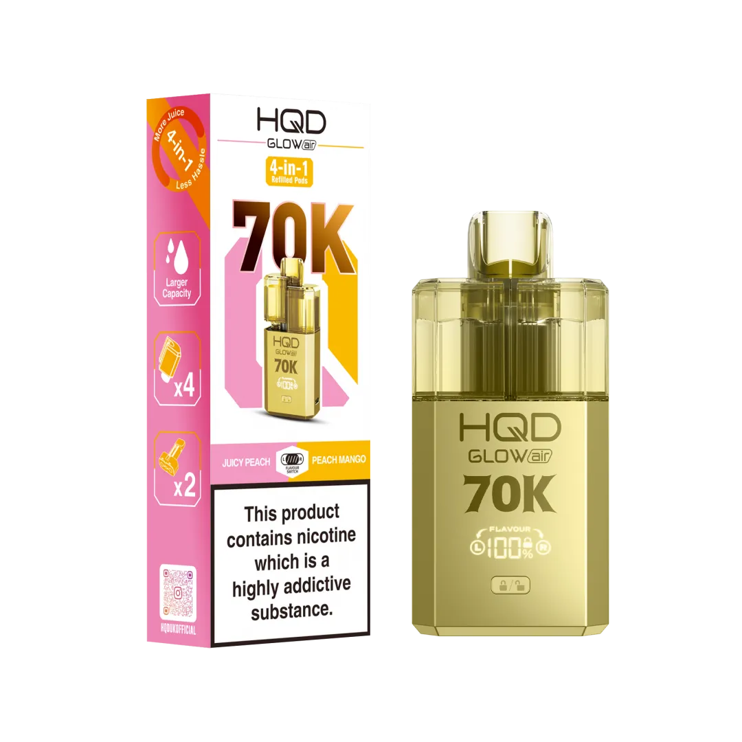 HQD Glow Air 70K Prefilled Vape Box of 5