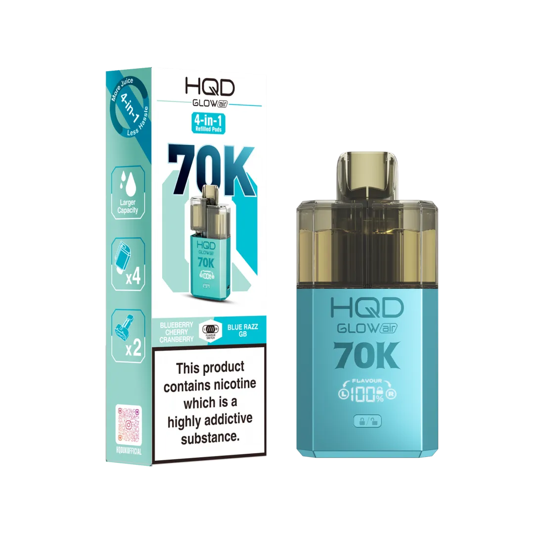 HQD Glow Air 70K Prefilled Vape Box of 5