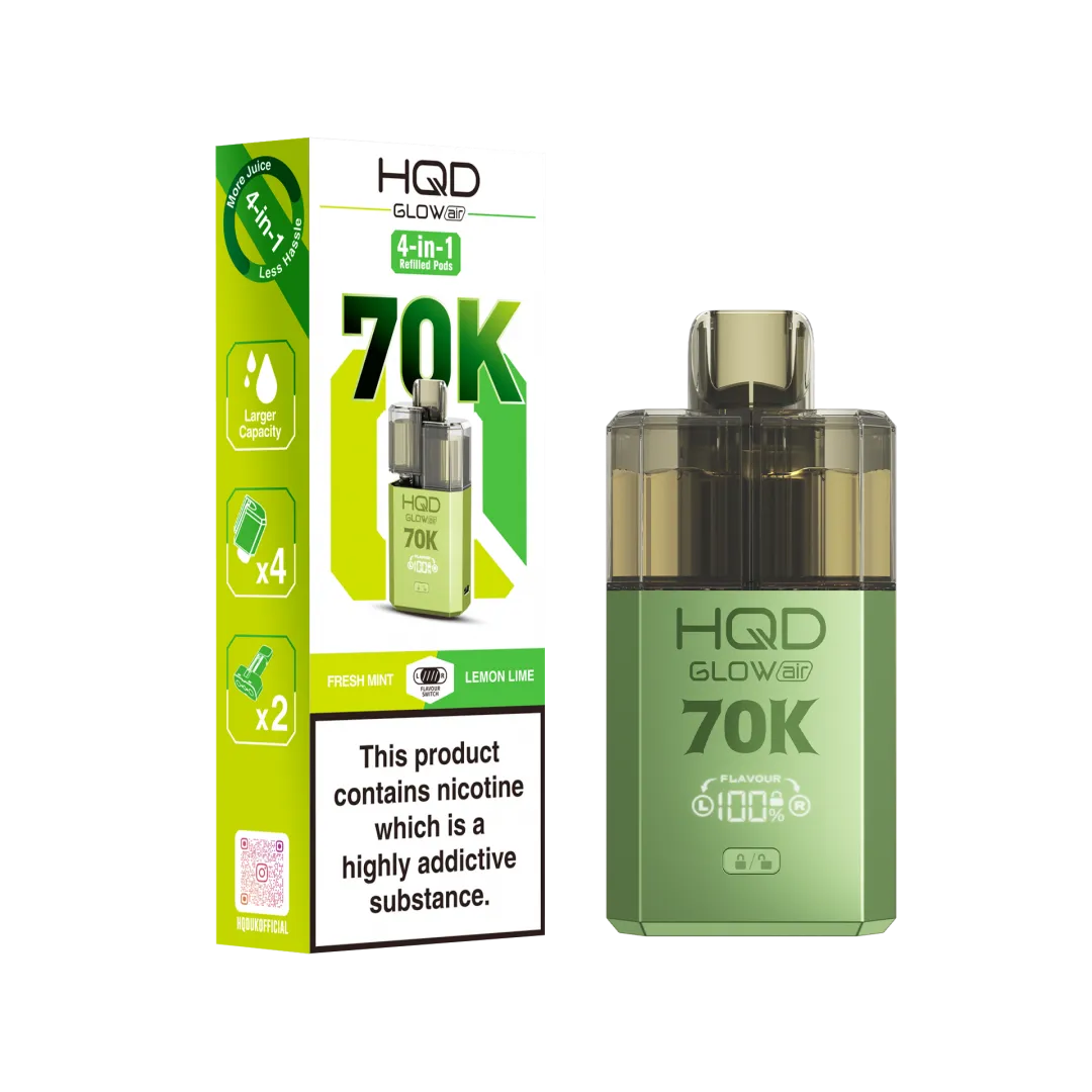 HQD Glow Air 70K Prefilled Vape Box of 5