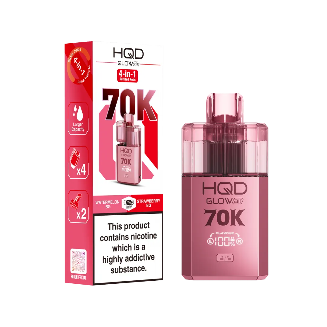 HQD Glow Air 70K Prefilled Vape Box of 5