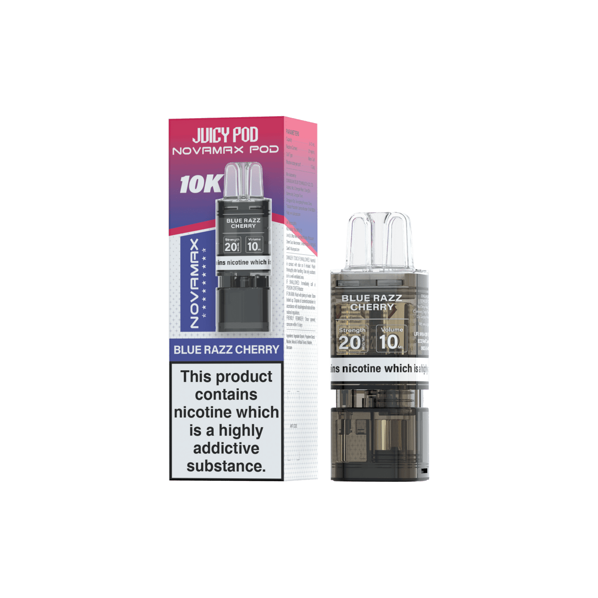 Buy Juicy Pod Novamax 10k Replacement Pods Pack of 5 - Blue Razz Cherry
