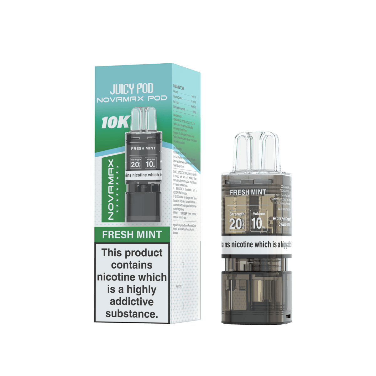 Buy Juicy Pod Novamax 10k Replacement Pods Pack of 5 - Fresh Mint