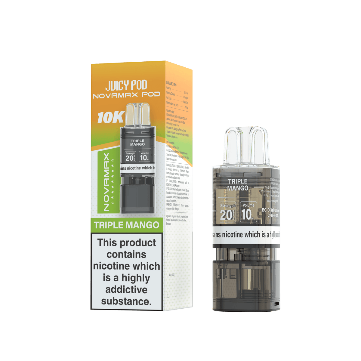 Buy Juicy Pod Novamax 10k Replacement Pods Pack of 5 - Triple Mango