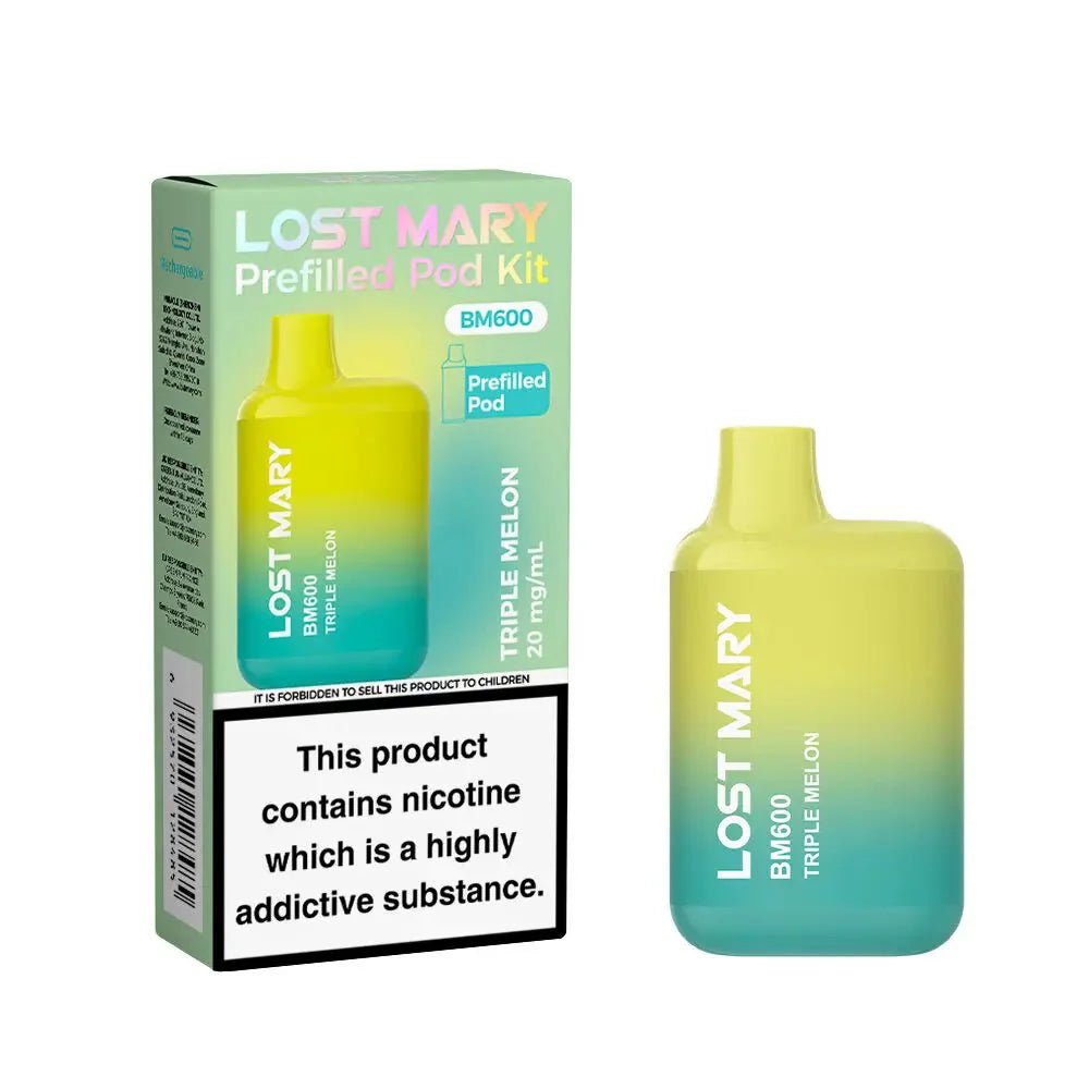 Buy Lost Mary BM600 Prefilled Pod Vape Kit Box of 10 - Triple Melon