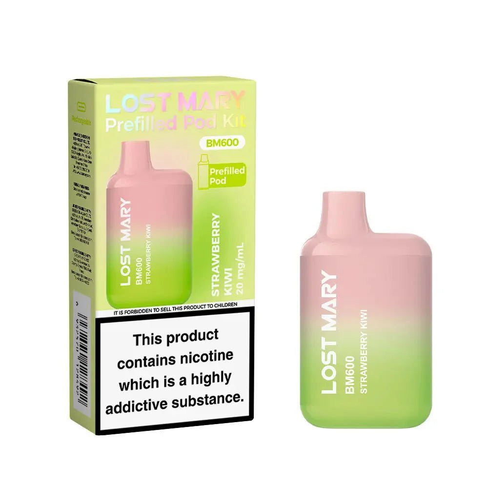 Buy Lost Mary BM600 Prefilled Pod Vape Kit Box of 10 - Strawberry Kiwi
