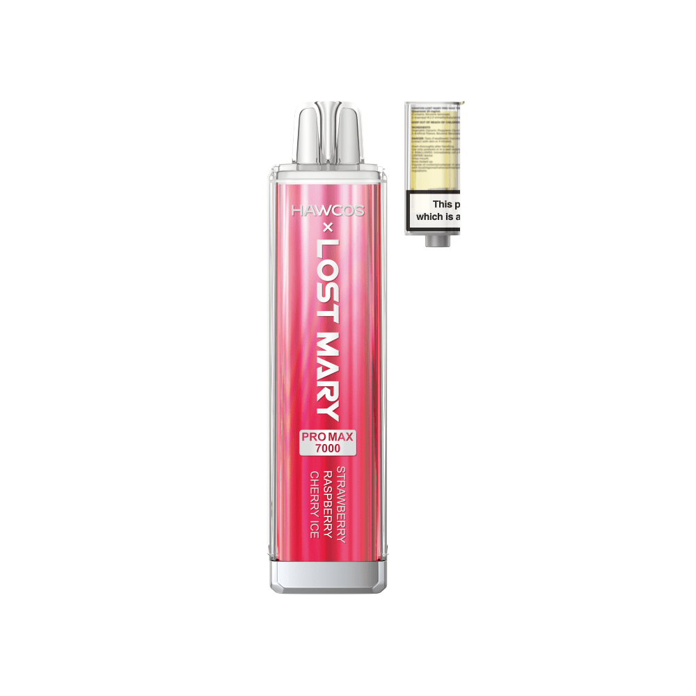 Buy Lost Mary x Hawcos Pro Max 7000 Prefilled Pod Kit Pack of 10 - Strawberry Raspberry Cherry Ice