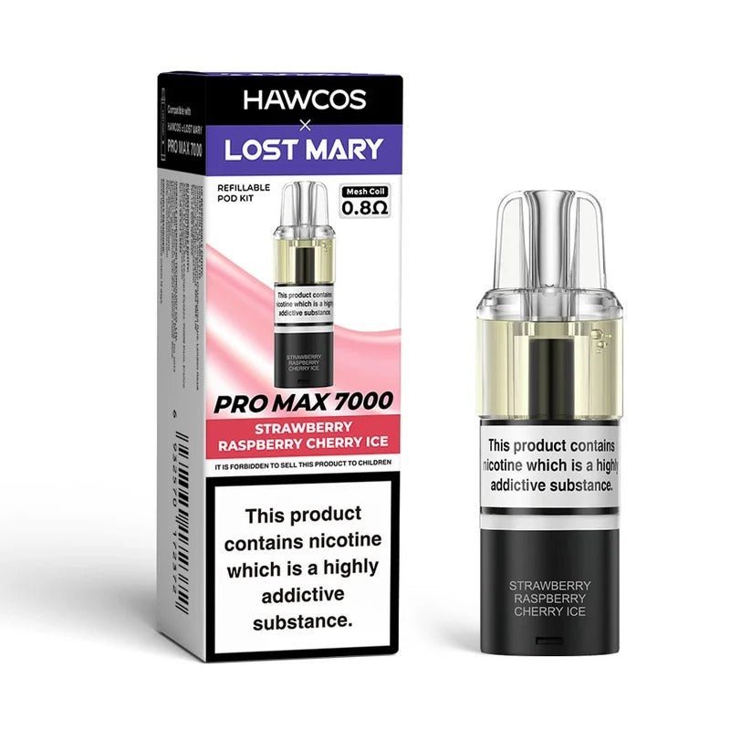Buy Lost Mary x Hawcos Pro Max 7000 Replacement Pods Pack of 5 - Strawberry Raspberry Cherry Ice