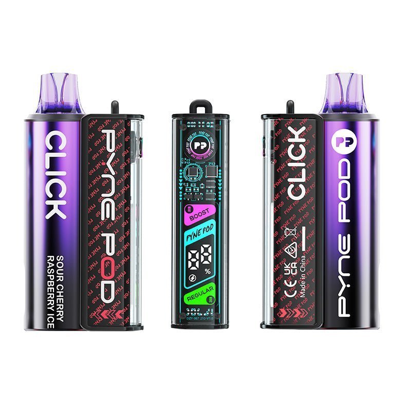 Buy Pyne Pod Click 10K Prefilled Pod Vape Kit - Box of 5 - Sour Cherry Raspberry