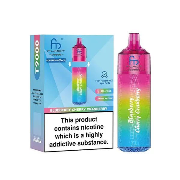 R&M Fumot T9000 Prefilled Vape Pack of 5 - Blueberry Cranberry Cherry