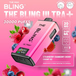 Buy The Bling Ultra Plus 30k Prefilled Vape Pod Kit Box of 5 - Strawberry Cranberry Cherry/Cherry Ice