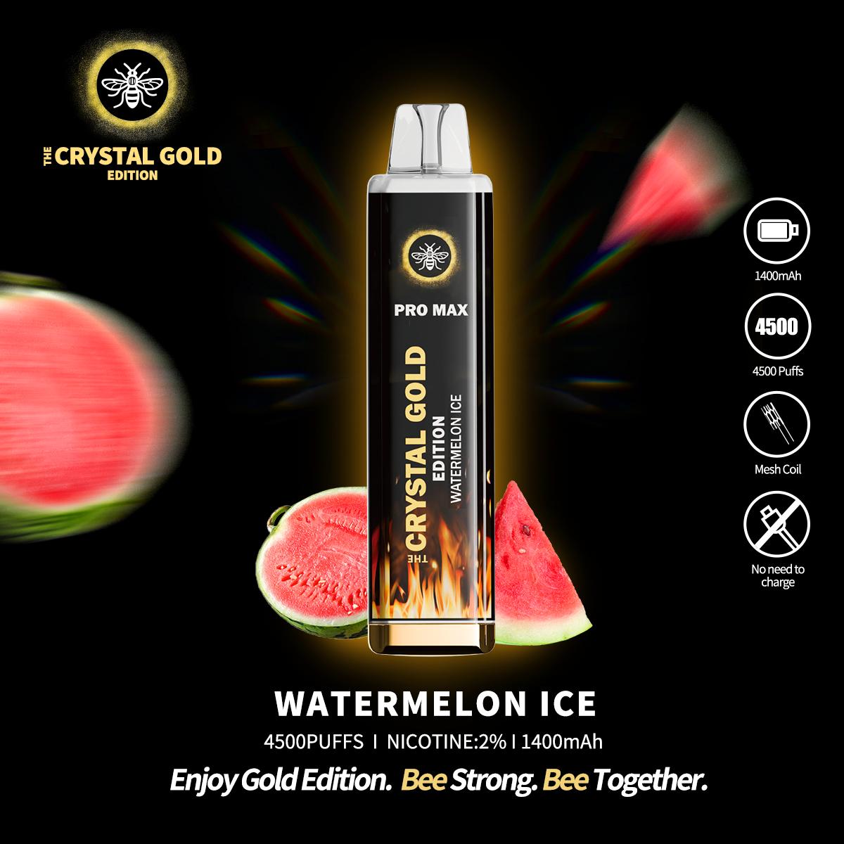 The Crystal Pro Max Gold Edition 4500 Puffs Disposable Vape Box of 10 - Best Vape Wholesale