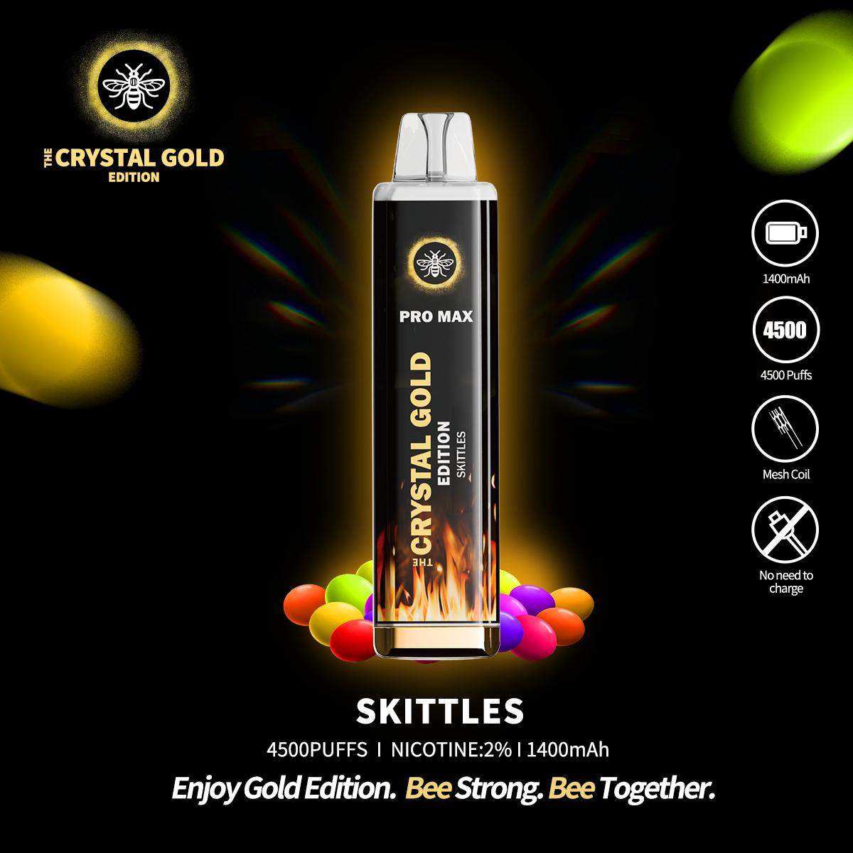 The Crystal Pro Max Gold Edition 4500 Puffs Disposable Vape Box of 10 - Best Vape Wholesale