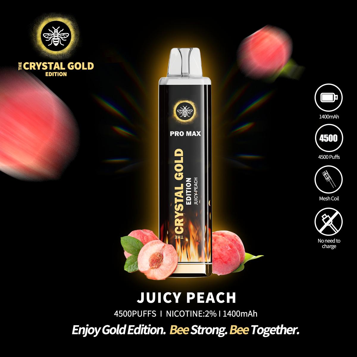 The Crystal Pro Max Gold Edition 4500 Puffs Disposable Vape Box of 10 - Best Vape Wholesale