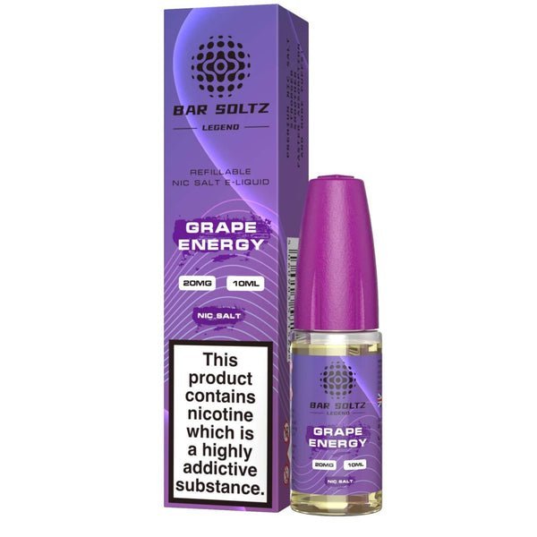 Buy Bar Soltz Legend Nic Salts 10ml E - liquids - Box of 10 - Grape Energy